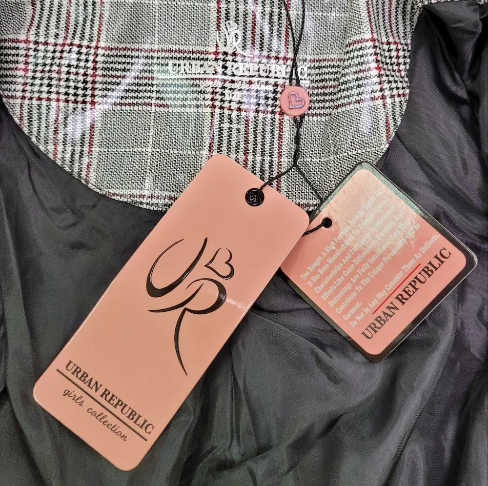 Urban Republic Girls Plaid Anorak Rain Coat